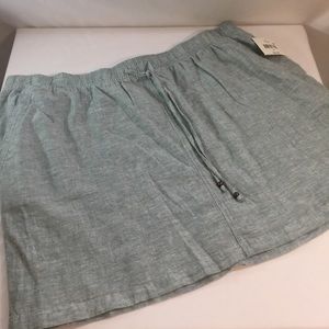 New Light green mini skirt cotton/linen  2X 3X
